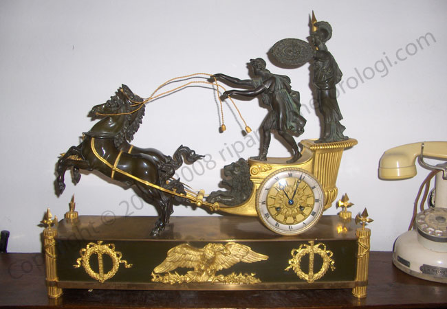 Bellissimo orologio con biga